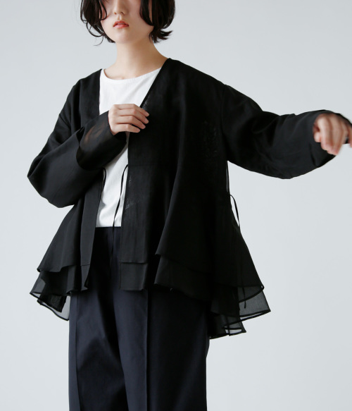 フレンチ 和 モード 古着 コサージュ付 3D アコーディオンプリーツケープ TENNE HANDCRAFTED MODERN テンハンドクラフテッドモダン