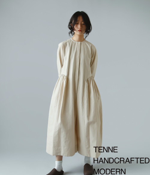 TENNE HANDCRAFTED MODERN テンハンドクラフテッドモダン コットン サテン サイド ギャザー オールインワン “side  gather all-in-one” 0034o | iroma..aranciato