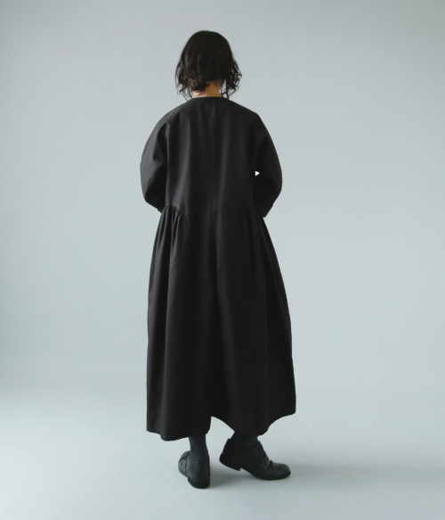 TENNE HANDCRAFTED MODERN テンハンドクラフテッドモダン コットン サテン サイド ギャザー オールインワン “side  gather all-in-one” 0034o | iroma..aranciato