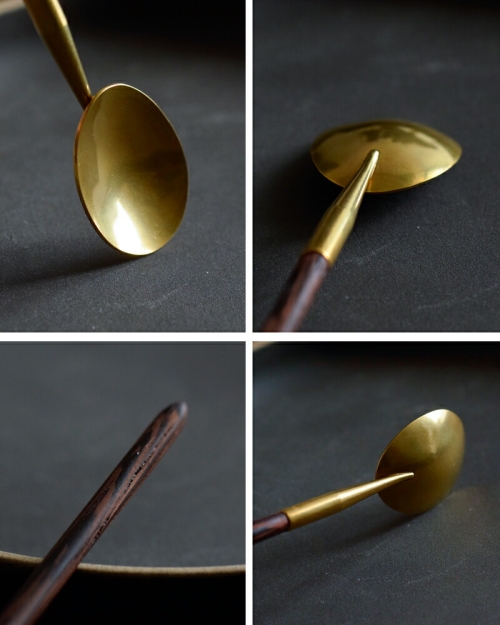 Lue ルー 真鍮と木の柄スプーン 020o | iroma..aranciato