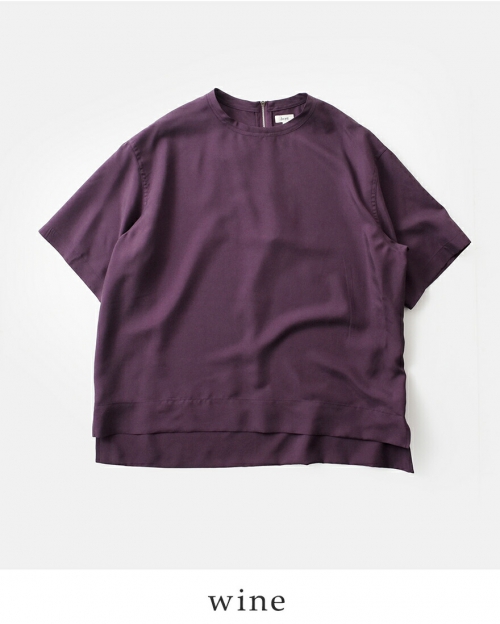 Scye サイ シルク ツイル トップ クルーネック Tシャツ 1223