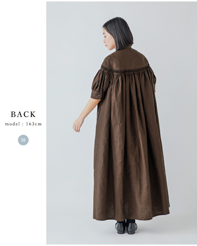 Scye サイ リネン タックドレス 60/1Linen Cambric Tucked Dress 1226