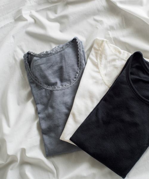 joha(ヨハ)ウールシルクハーフスリーブアンダーシャツ FILIPPA