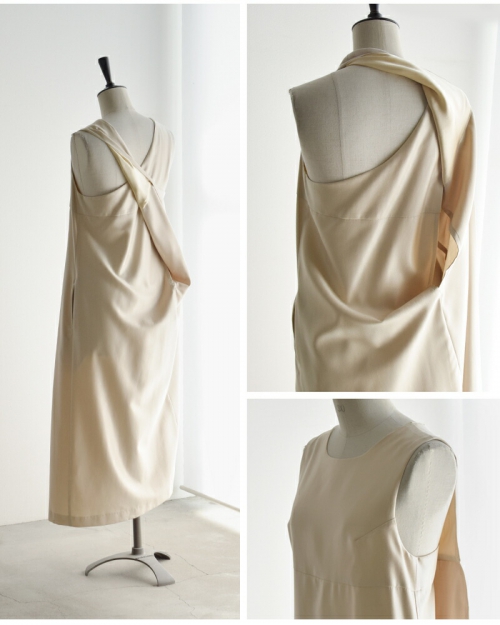 USサイズ2 SILK ワンピース Scye サイ シルク ウール ツイル クロスバック ワンピース “Silk