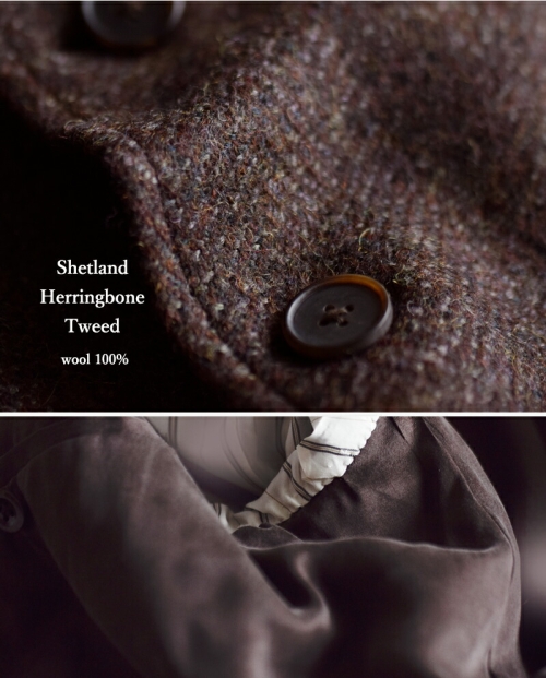 Scye サイ ウール シェットランド へリンボーン ツイード ブレザー