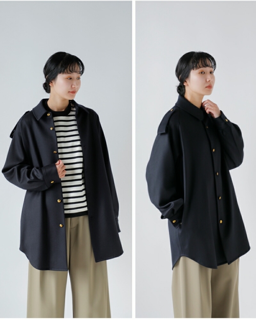 しばづけページ Scye サイ ウール キャバルリーツイル オーバーシャツ コート “Cavalry