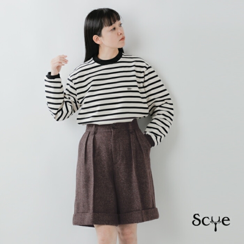 Scye サイ ウール シェットランド ヘリンボーン ツイード ショート