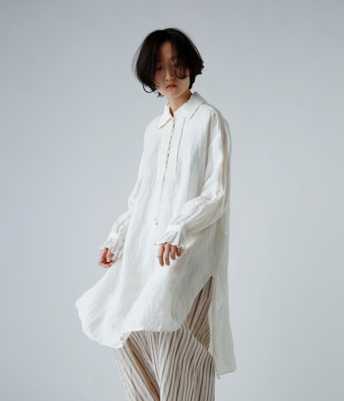 Aletta vita チュニック 羽織り ジレ 刺繍 両Vネック 綿 インド