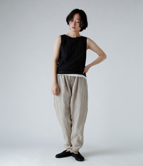 GUPTIHA グプティハ 手織り リネン イージー サルエル パンツ 13515