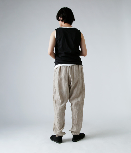 GUPTIHA グプティハ 手織り リネン イージー サルエル パンツ