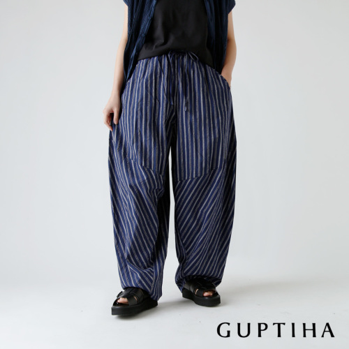 GUPTIHA グプティハ コットン ベンガル ストライプ サルエルパンツ