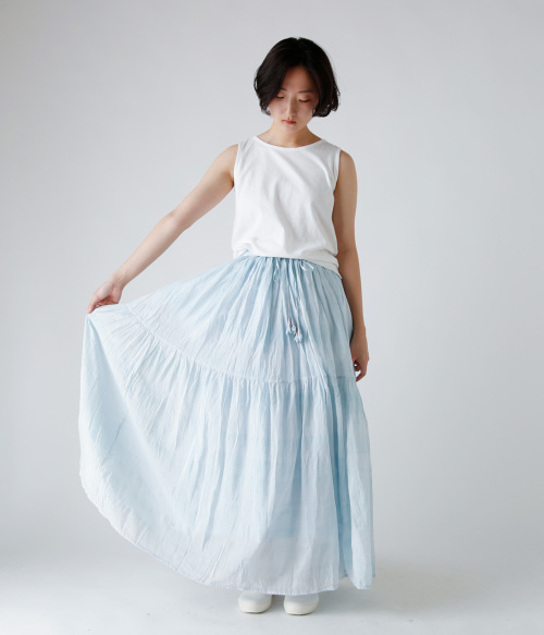 gypsohila ジプソフィア　ティアード　コットンスカート　レア商品 gypsohila ジプソフィアQuilt Skirt グレー
