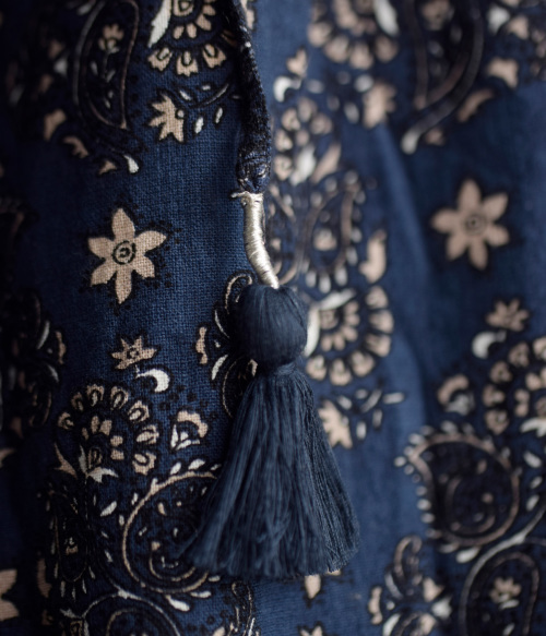 GUPTIHA グプティハ コットン リネン ペイズリー イージー パンツ