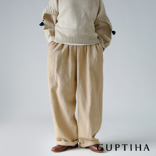 GUPTIHA グプティハ コットン 手織り ウォッシュドツイル パンツ 13581