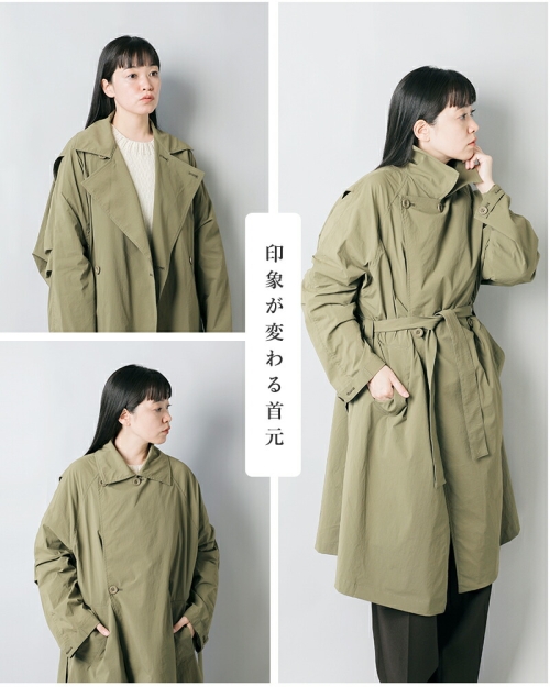 美品COGTHEBIGSMOKE コグザビッグスモーク ケープコート ベージュ COGTHEBIGSMOKE コグザビッグスモーク LAUREN PARACHUTE COAT ドライ