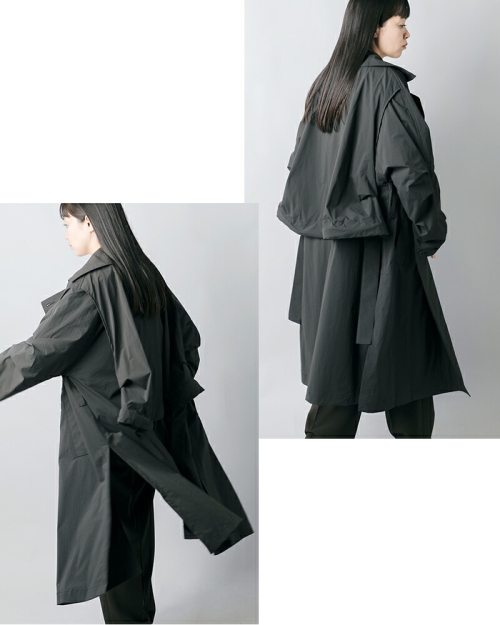 COG THE BIG SMOKE グレー ロングコート COGTHEBIGSMOKE コグザビッグスモーク LAUREN PARACHUTE COAT ドライ