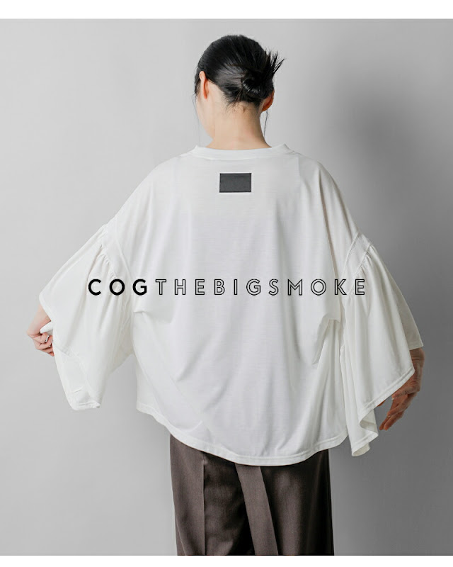 COGTHEBIGSMOKE コグザビッグスモークギャザースリーブT トップス COGTHEBIGSMOKE コグザビッグスモーク LAURA GATHERED SLV TOP
