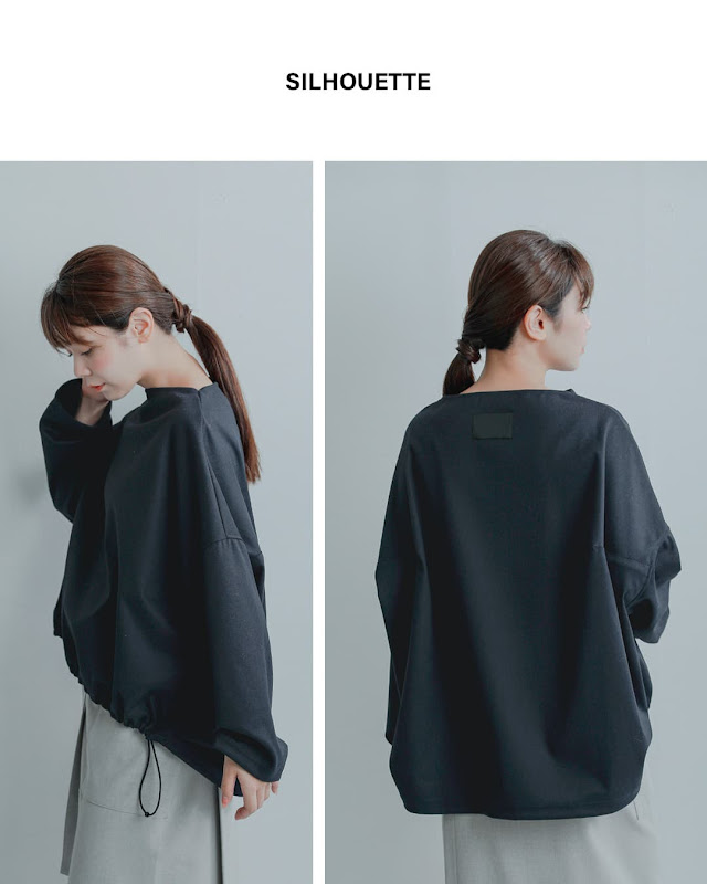 コグザビッグスモーク バックフレアカットソー 長袖 ブラック COGTHEBIGSMOKE コグザビッグスモーク OPHELIA BOAT NECK TOP ボート