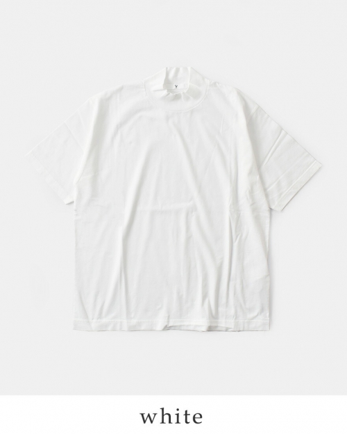 Y ワイ オーガニックコットン ジャージー モックネック 半袖 Tシャツ