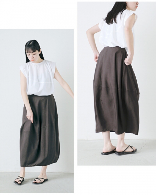 YLEVE イレーヴ バレルシルエット テンセル スカート “TENCEL SK