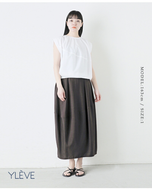 YLEVE イレーヴ バレルシルエット テンセル スカート “TENCEL SK