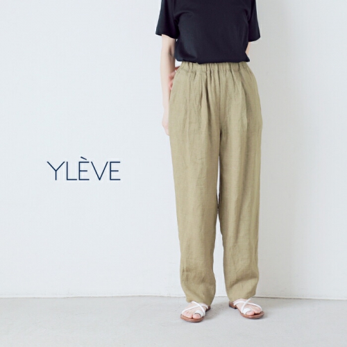 YLEVE イレーヴ リネン ポプリン トラウザー 2タック イージー