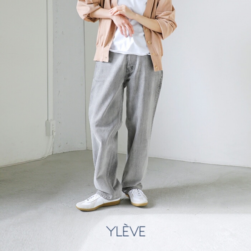 イレーヴ　YLEVE  ワイド　パンツ YLEVE イレーヴ ハイウエストワイドデニムパンツ 13.5oz DENIM