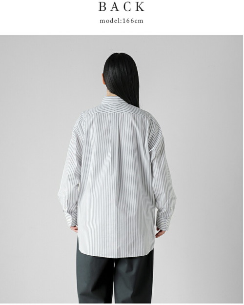 YLEVE イレーヴ COTTON RAYON BROAD LONG SHIRT YLEVE イレーヴ コットン ブロード レギュラーカラー シャツ