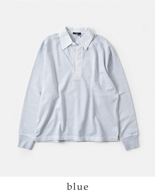 ☆美品☆YLÈVE / イレーヴ　コットン　プルオーバー　 RUGGER P/O YLEVE（イレーヴ）「PIGMENT DYE OPEN END COTTON RUGGER P/O