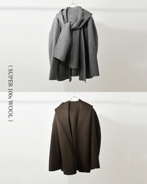 30%OFF】 YLEVE イレーヴ SUPER100s ウール ダブルクロス フーデッド