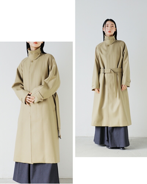 YLEVE super100's ダブルメルトンノーカラーコート 本日発売 ！【YLEVE】SUPER100'S WOOL MELTON COAT。日常に寄り添う