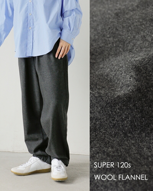 YLEVE イレーヴ SUPER120s ウール フランネル イージー トラウザー