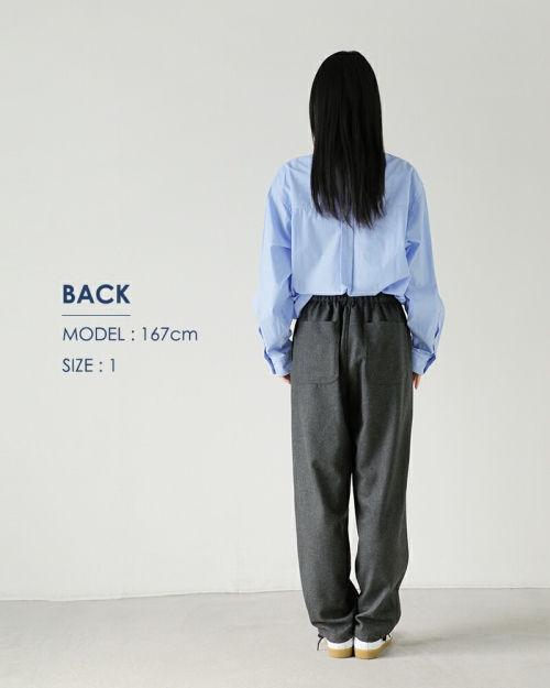 YLEVE イレーヴ SUPER120s ウール フランネル イージー トラウザー