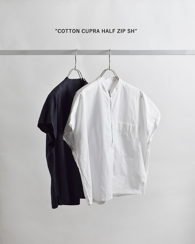 YLEVE イレーヴ コットン ハーフジップシャツ COTTON CUPRA HALF ZIP