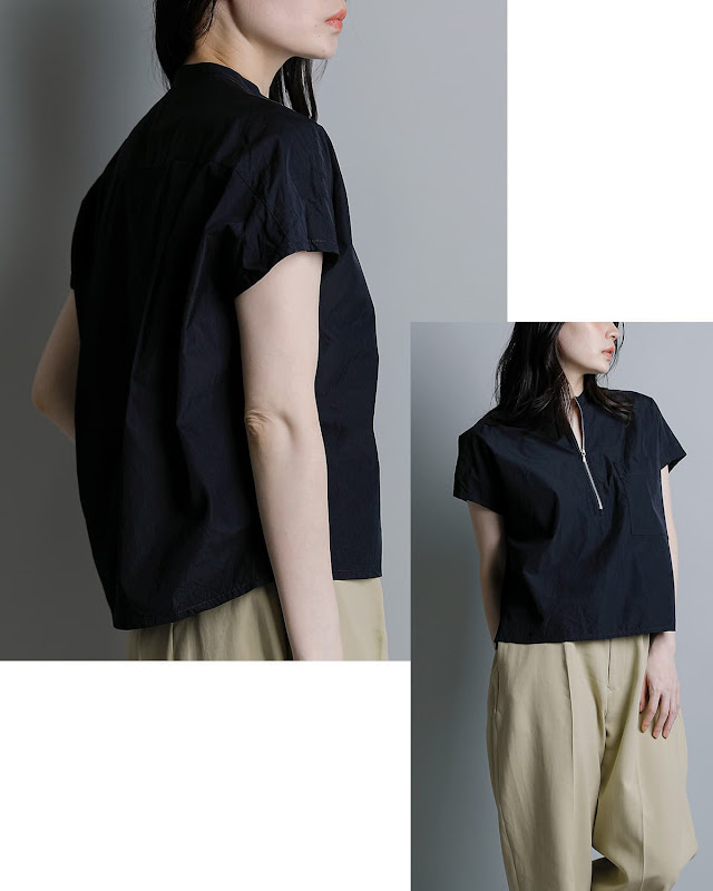 30%OFF】 YLEVE イレーヴ コットン ハーフジップシャツ COTTON CUPRA