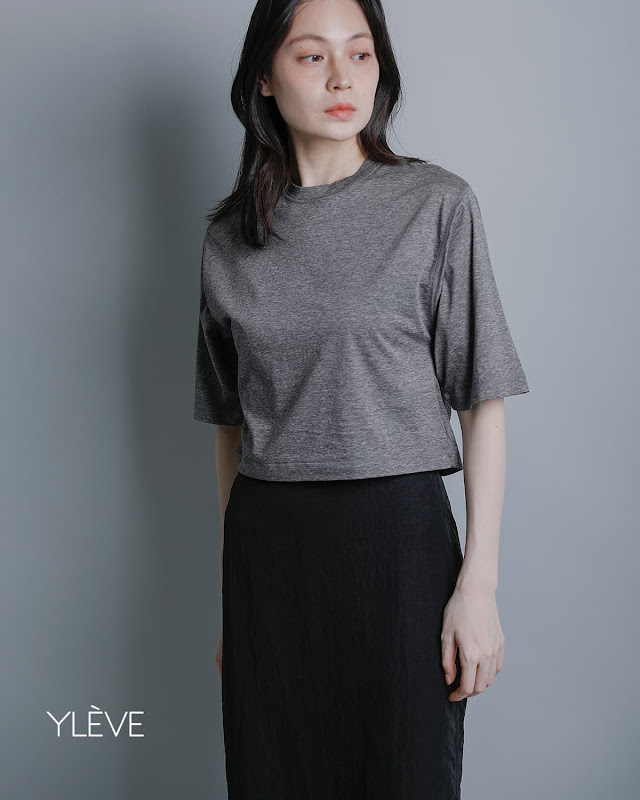 YLEVE イレーヴ コットンシアー天竺 半袖カットソー COTTON SHEER