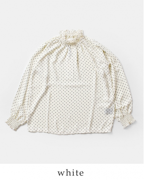 Si-Si-Si スースースー ドット シャーリング ブラウス “SHIRRING