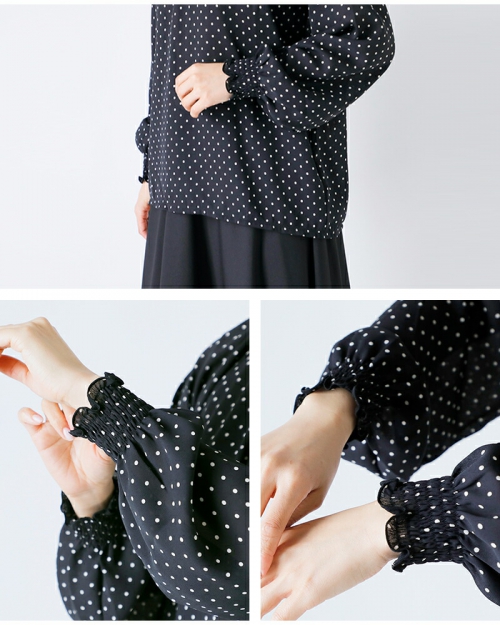 Si-Si-Si スースースー ドット シャーリング ブラウス “SHIRRING