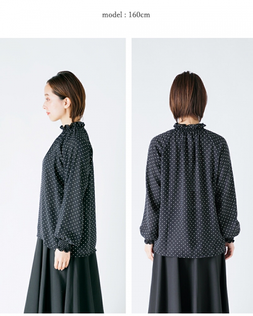 Si-Si-Si スースースー ドット シャーリング ブラウス “SHIRRING