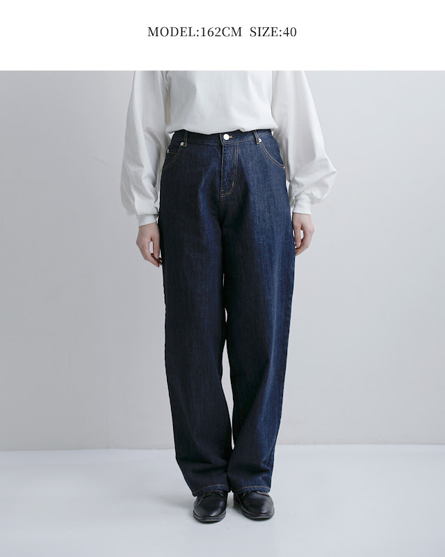 Si-Si-Si スースースー コットン ワイド ベーシック デニム パンツ