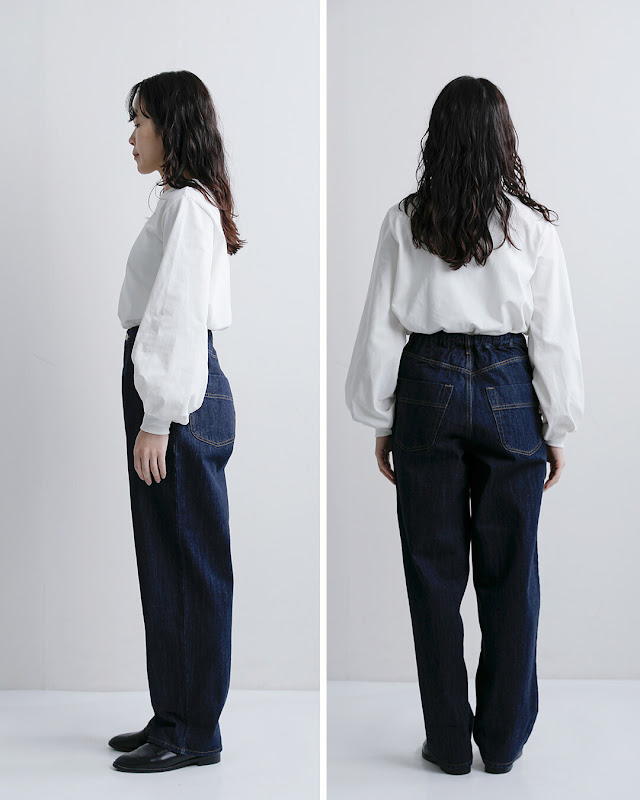 Si-Si-Si スースースー コットン ワイド ベーシック デニム パンツ