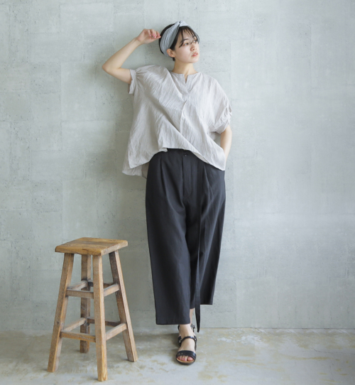 suro(スロ)リネンドルマンバルーンプルオーバーシャツ 210401-02