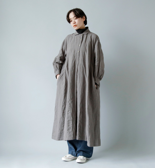 suro(スロ)リネンバルカラーギャザードレス 210701-02 | iroma..aranciato