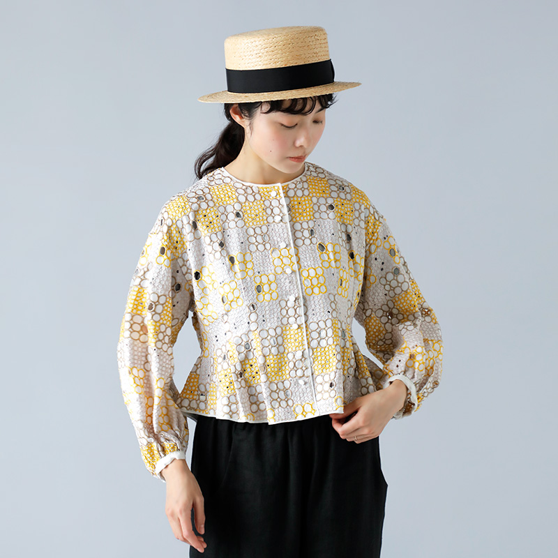 susuri ススリ コットン 刺繍 フォレロシャツ ジャケット 23-103