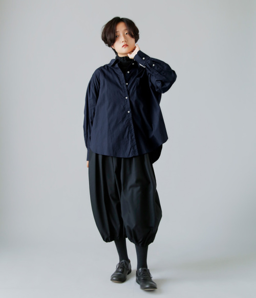 suro スロ コットン ティアドロップ カラー シャツ 240401-02 | iroma