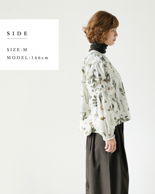 ASEEDONCLOUD アシードンクラウド コットン ティー ガーデン フラワー プリント フォグ コレクターズ ブラウス “Fog  collector's blouse” 242603-kk | iroma..aranciato