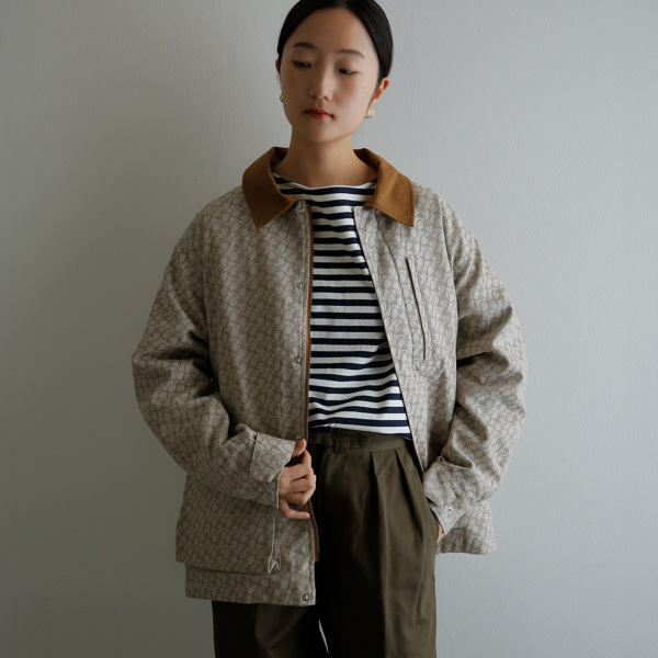 コットンリネン ジャガード フィールドコート