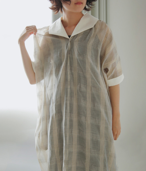 285t*susuri ススリ コットン プラントロングシャツ 285t*susuri ススリ コットン プラントロングシャツ 285t*susuri