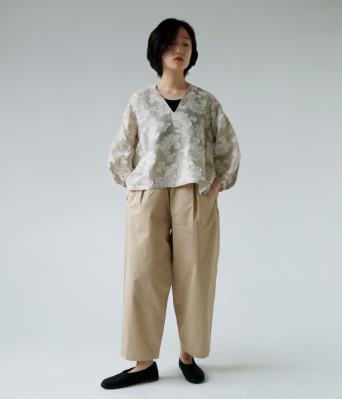 susuri◆長袖ブラウス/1/リネン/GRY/チェック/20-407 susuri(ススリ) / 長袖ブラウス/1/リネン/GRY/チェック/20-407