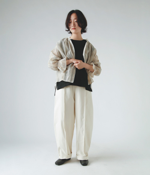 susuri ススリ コットン リネン シルク メロフォン ブラウス 25